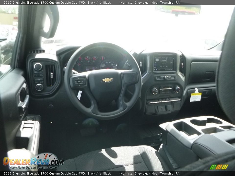 2019 Chevrolet Silverado 1500 Custom Double Cab 4WD Black / Jet Black Photo #14
