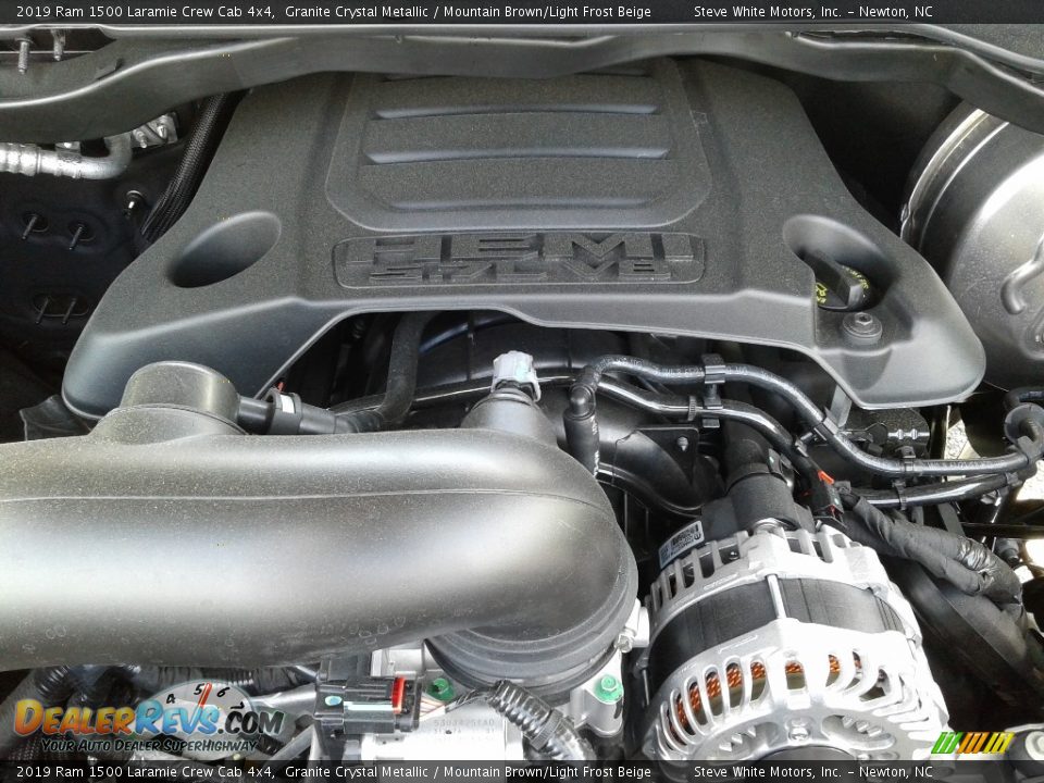 2019 Ram 1500 Laramie Crew Cab 4x4 Granite Crystal Metallic / Mountain Brown/Light Frost Beige Photo #36