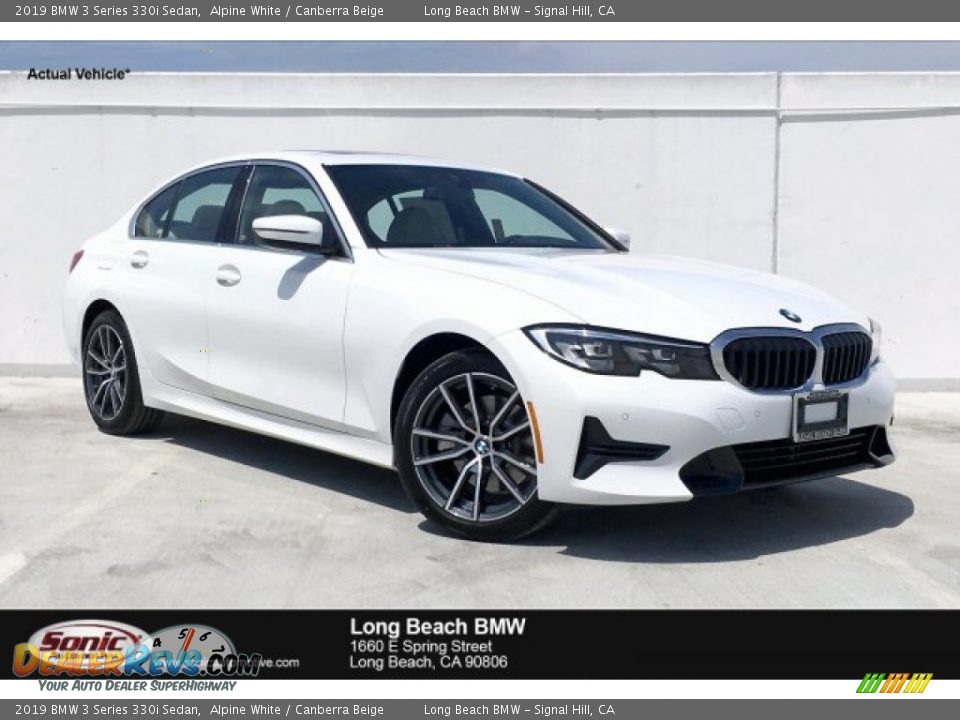 2019 BMW 3 Series 330i Sedan Alpine White / Canberra Beige Photo #1