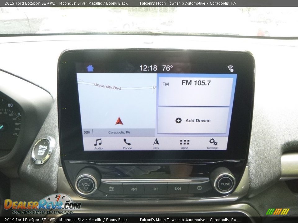 2019 Ford EcoSport SE 4WD Moondust Silver Metallic / Ebony Black Photo #15