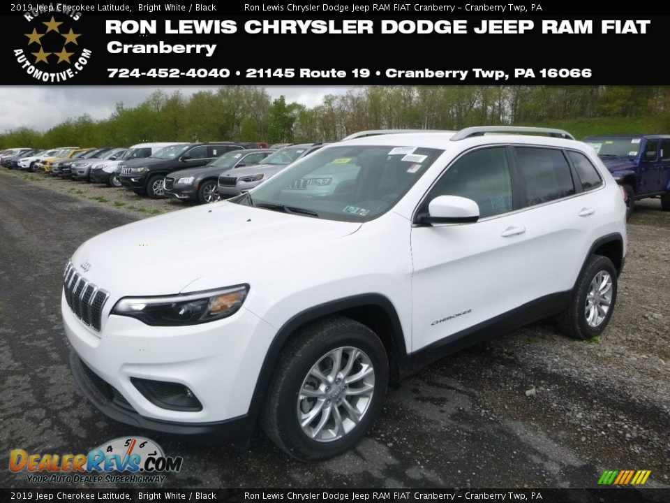 2019 Jeep Cherokee Latitude Bright White / Black Photo #1