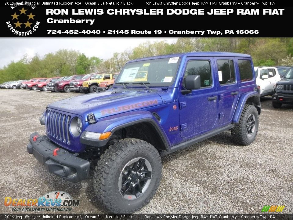 2019 Jeep Wrangler Unlimited Rubicon 4x4 Ocean Blue Metallic / Black Photo #1