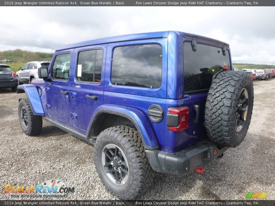 2019 Jeep Wrangler Unlimited Rubicon 4x4 Ocean Blue Metallic / Black Photo #3