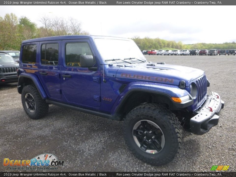 2019 Jeep Wrangler Unlimited Rubicon 4x4 Ocean Blue Metallic / Black Photo #7