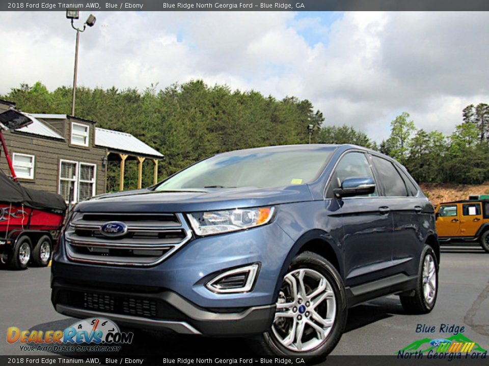 2018 Ford Edge Titanium AWD Blue / Ebony Photo #1