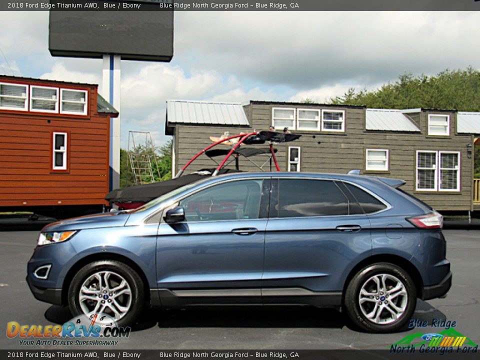2018 Ford Edge Titanium AWD Blue / Ebony Photo #2