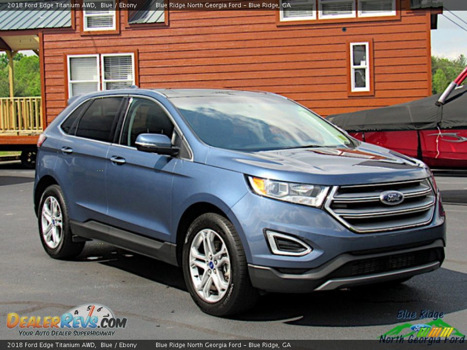 2018 Ford Edge Titanium AWD Blue / Ebony Photo #7
