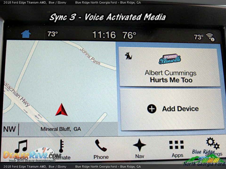 2018 Ford Edge Titanium AWD Blue / Ebony Photo #17