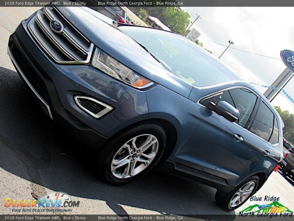 2018 Ford Edge Titanium AWD Blue / Ebony Photo #32