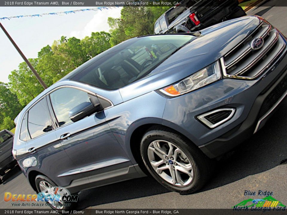 2018 Ford Edge Titanium AWD Blue / Ebony Photo #33