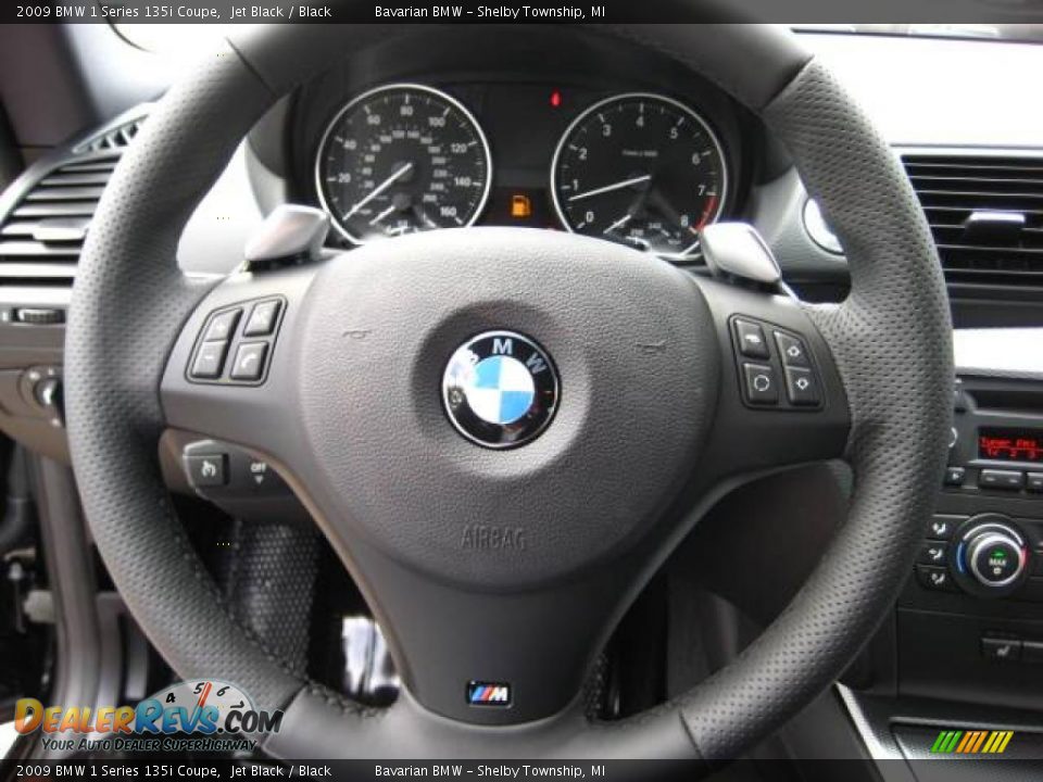 2009 BMW 1 Series 135i Coupe Jet Black / Black Photo #15