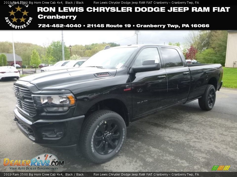 2019 Ram 3500 Big Horn Crew Cab 4x4 Black / Black Photo #1