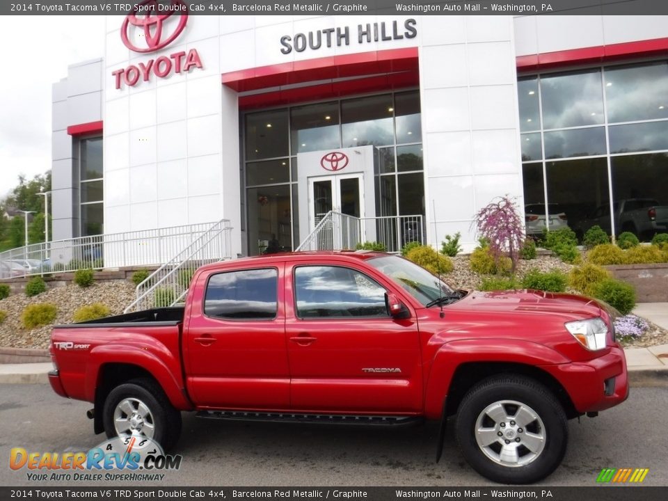 2014 Toyota Tacoma V6 TRD Sport Double Cab 4x4 Barcelona Red Metallic / Graphite Photo #2