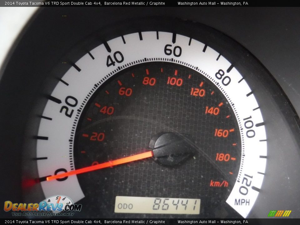 2014 Toyota Tacoma V6 TRD Sport Double Cab 4x4 Barcelona Red Metallic / Graphite Photo #28