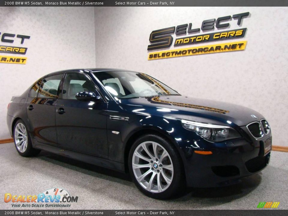 2008 BMW M5 Sedan Monaco Blue Metallic / Silverstone Photo #3