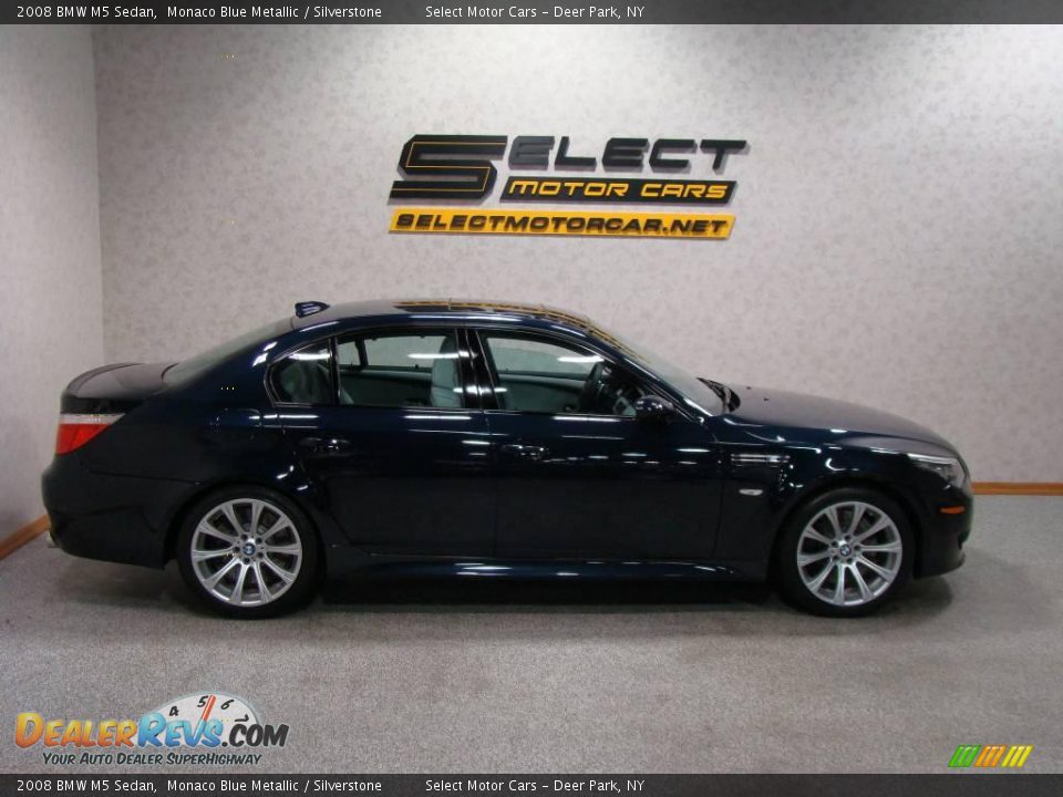 2008 BMW M5 Sedan Monaco Blue Metallic / Silverstone Photo #4