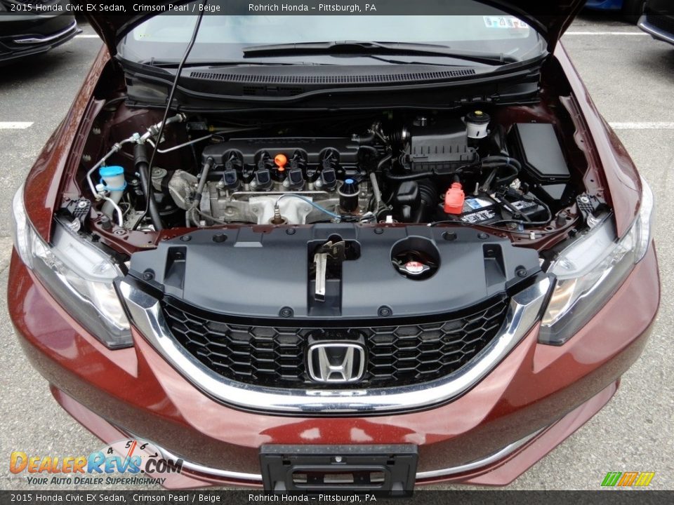 2015 Honda Civic EX Sedan Crimson Pearl / Beige Photo #11