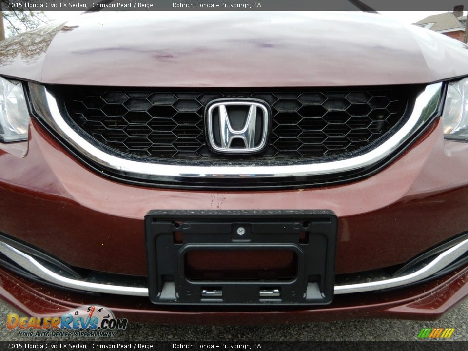 2015 Honda Civic EX Sedan Crimson Pearl / Beige Photo #13