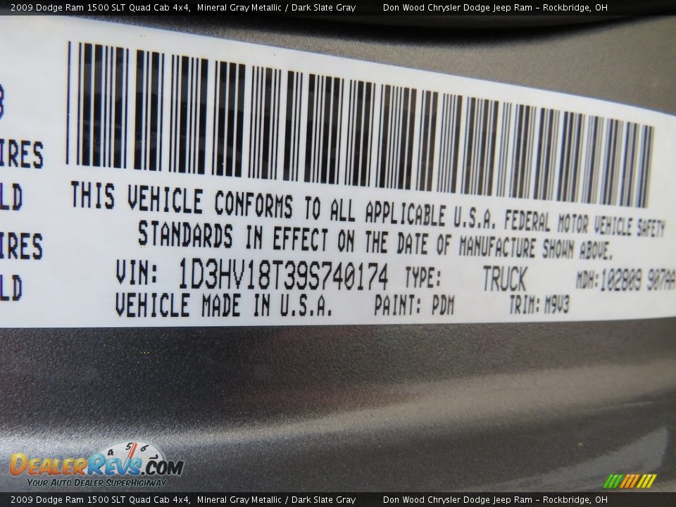 2009 Dodge Ram 1500 SLT Quad Cab 4x4 Mineral Gray Metallic / Dark Slate Gray Photo #36