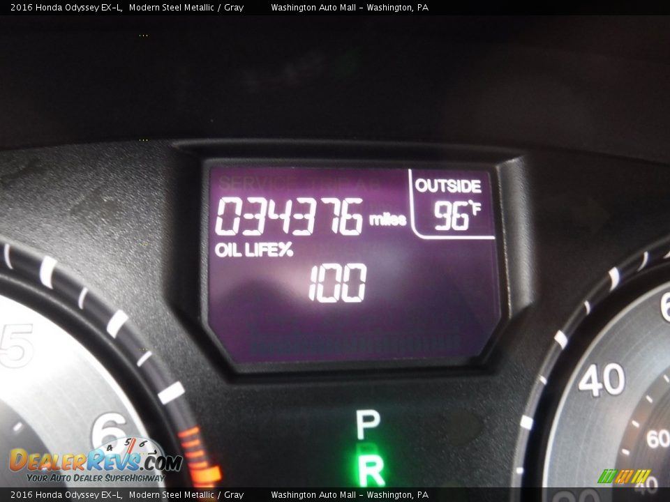 2016 Honda Odyssey EX-L Modern Steel Metallic / Gray Photo #30