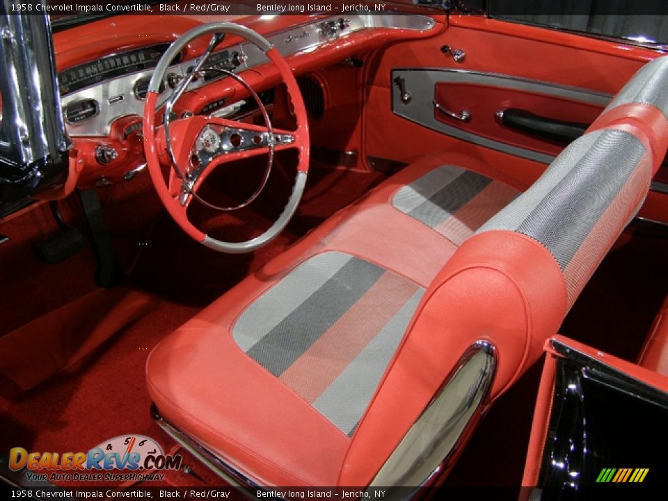 1958 Chevrolet Impala Convertible Black / Red/Gray Photo #6
