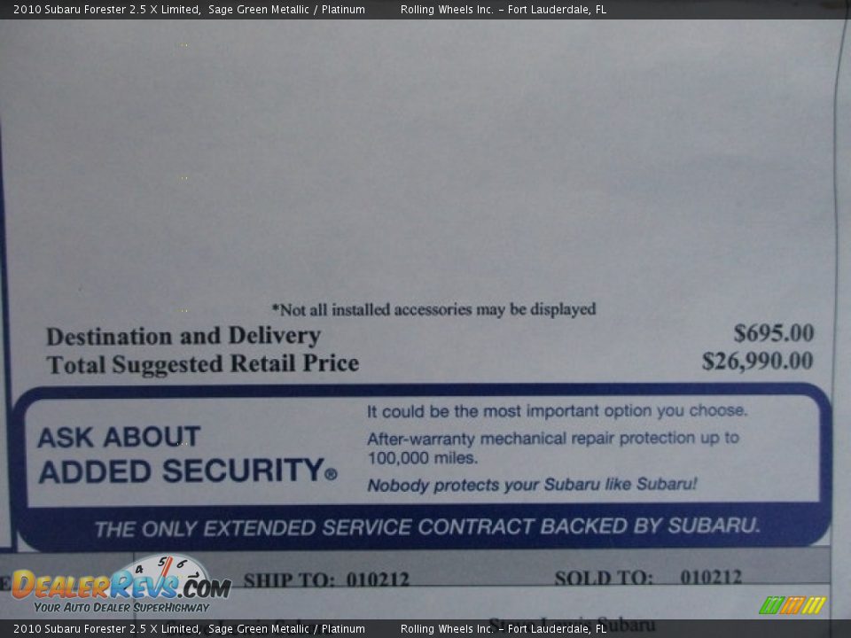 2010 Subaru Forester 2.5 X Limited Sage Green Metallic / Platinum Photo #34