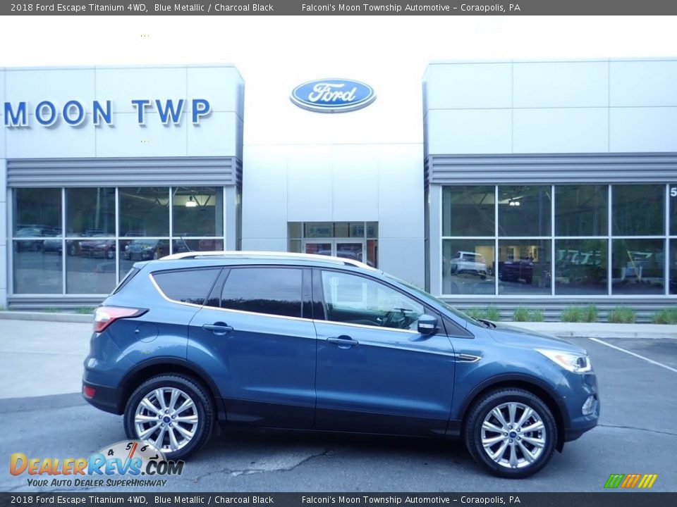 2018 Ford Escape Titanium 4WD Blue Metallic / Charcoal Black Photo #1