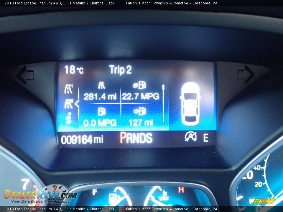 2018 Ford Escape Titanium 4WD Blue Metallic / Charcoal Black Photo #24