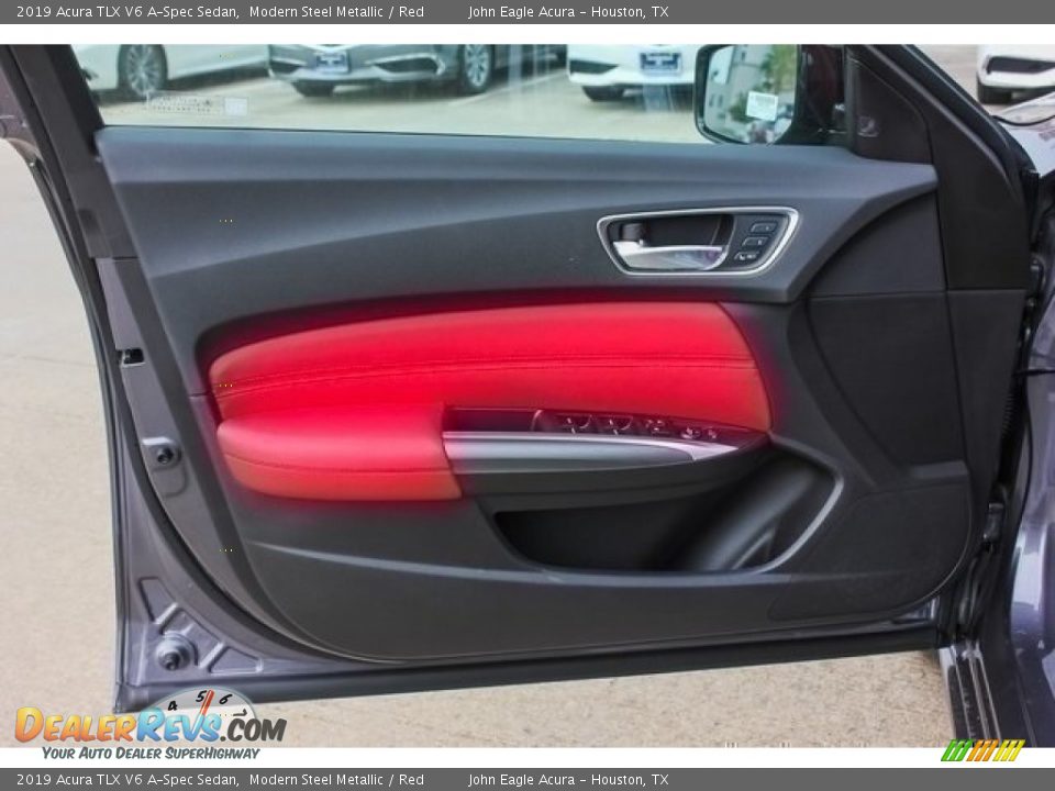 2019 Acura TLX V6 A-Spec Sedan Modern Steel Metallic / Red Photo #12