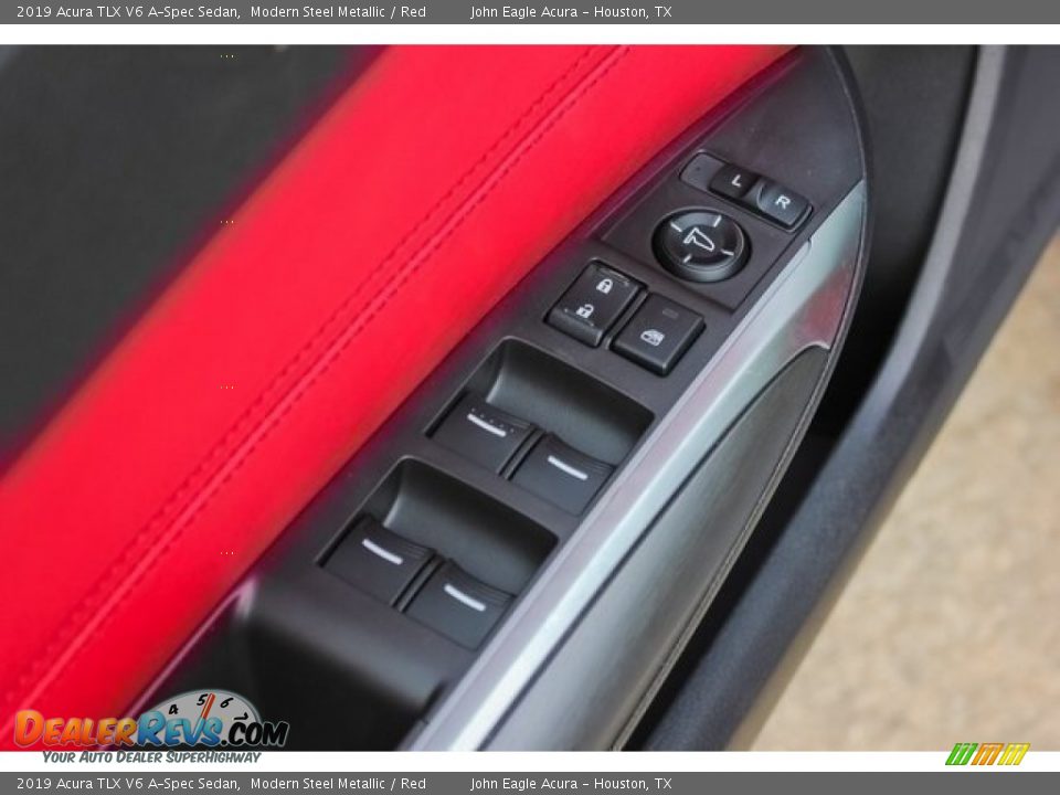 2019 Acura TLX V6 A-Spec Sedan Modern Steel Metallic / Red Photo #13