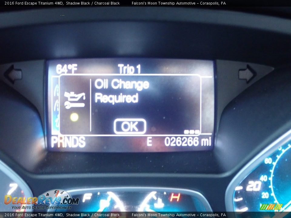 2016 Ford Escape Titanium 4WD Shadow Black / Charcoal Black Photo #24