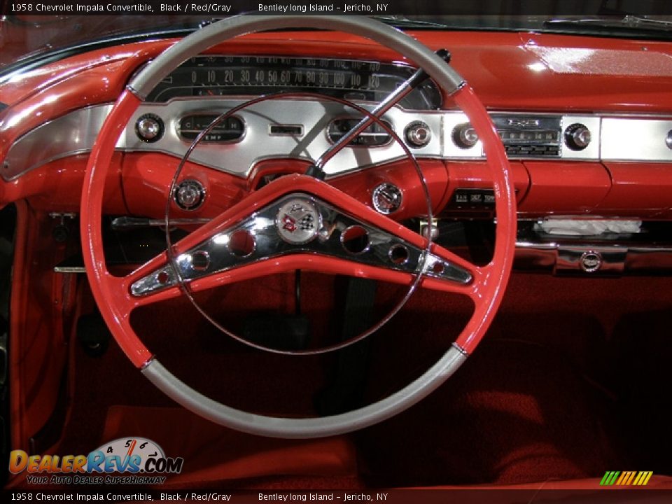 1958 Chevrolet Impala Convertible Black / Red/Gray Photo #7