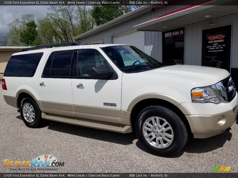 2008 Ford Expedition EL Eddie Bauer 4x4 White Suede / Charcoal Black/Camel Photo #1