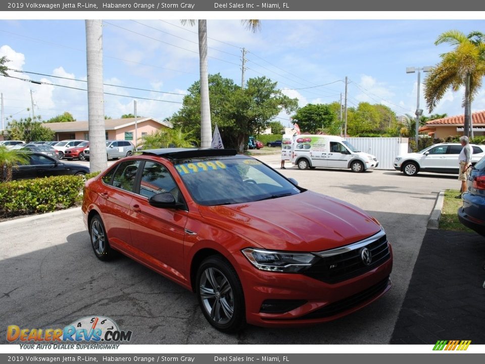 2019 Volkswagen Jetta R-Line Habanero Orange / Storm Gray Photo #1