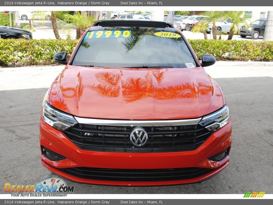 2019 Volkswagen Jetta R-Line Habanero Orange / Storm Gray Photo #3