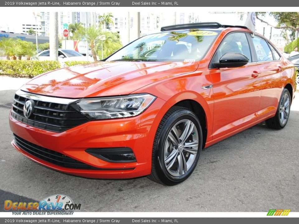 2019 Volkswagen Jetta R-Line Habanero Orange / Storm Gray Photo #5