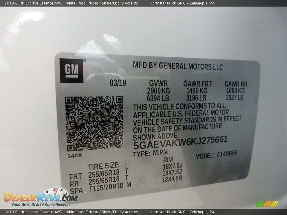 2019 Buick Enclave Essence AWD White Frost Tricoat / Shale/Ebony Accents Photo #16
