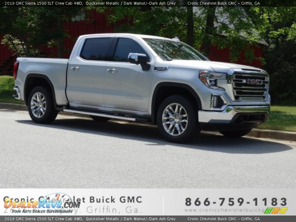 2019 GMC Sierra 1500 SLT Crew Cab 4WD Quicksilver Metallic / Dark Walnut/­Dark Ash Grey Photo #1