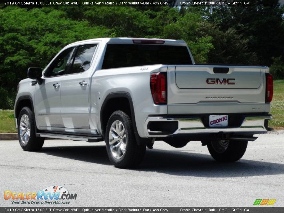 2019 GMC Sierra 1500 SLT Crew Cab 4WD Quicksilver Metallic / Dark Walnut/­Dark Ash Grey Photo #6