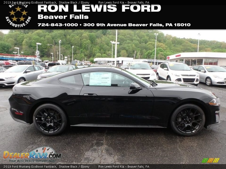 2019 Ford Mustang EcoBoost Fastback Shadow Black / Ebony Photo #1