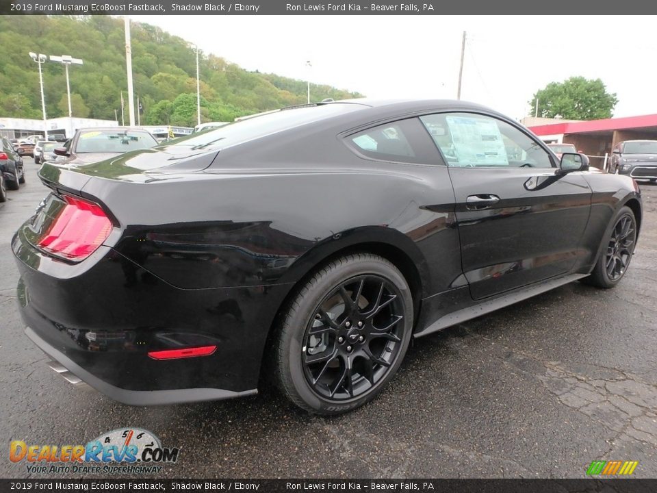 2019 Ford Mustang EcoBoost Fastback Shadow Black / Ebony Photo #2