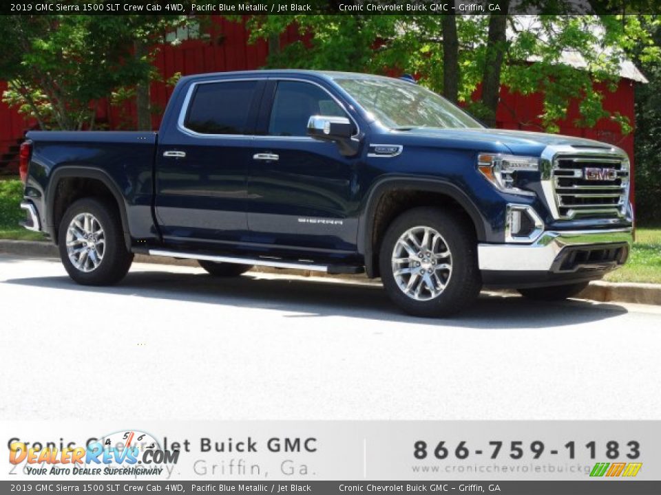 2019 GMC Sierra 1500 SLT Crew Cab 4WD Pacific Blue Metallic / Jet Black Photo #1