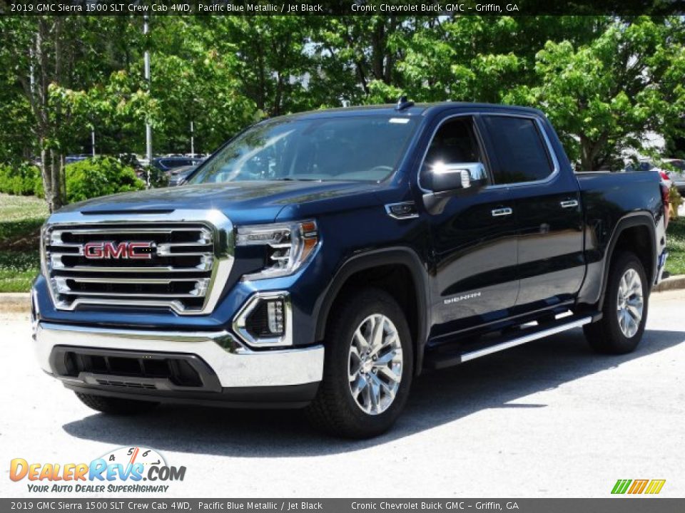 2019 GMC Sierra 1500 SLT Crew Cab 4WD Pacific Blue Metallic / Jet Black Photo #5