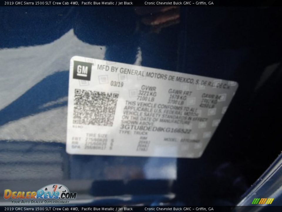 2019 GMC Sierra 1500 SLT Crew Cab 4WD Pacific Blue Metallic / Jet Black Photo #30