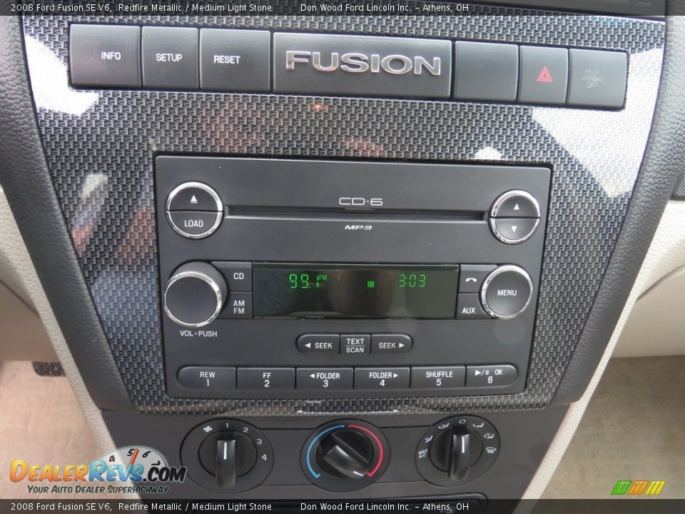 2008 Ford Fusion SE V6 Redfire Metallic / Medium Light Stone Photo #36