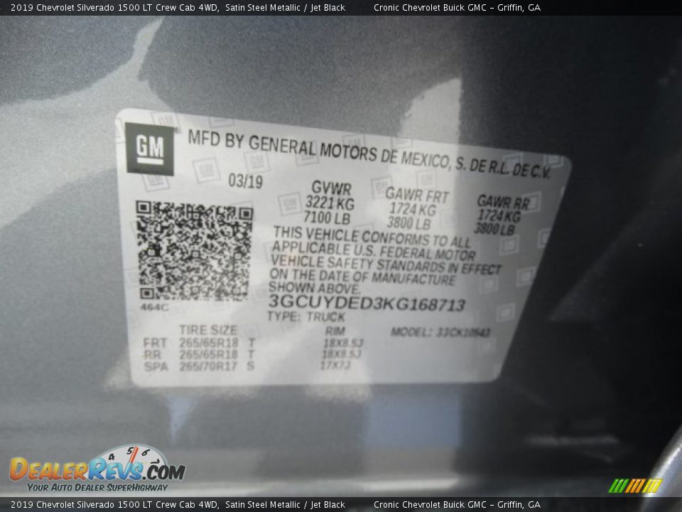 2019 Chevrolet Silverado 1500 LT Crew Cab 4WD Satin Steel Metallic / Jet Black Photo #30