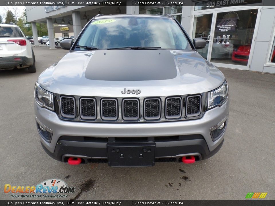 2019 Jeep Compass Trailhawk 4x4 Billet Silver Metallic / Black/Ruby Photo #2