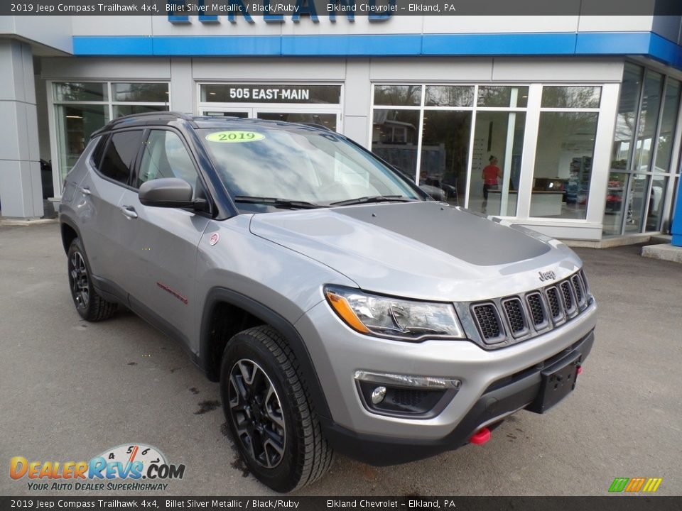 2019 Jeep Compass Trailhawk 4x4 Billet Silver Metallic / Black/Ruby Photo #3