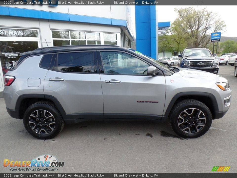 2019 Jeep Compass Trailhawk 4x4 Billet Silver Metallic / Black/Ruby Photo #4