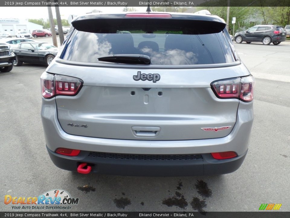 2019 Jeep Compass Trailhawk 4x4 Billet Silver Metallic / Black/Ruby Photo #6